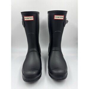 New Hunter Women's Black Original Short Rain Boots Winter Waterproof Boots Sz 9